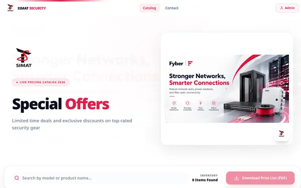 Homepage preview of the Simat Security website
